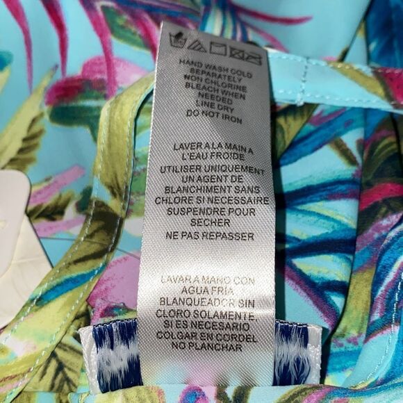 Tommy Bahama Sun Kissed Tropical Scarf Dress In Swimming Pool Blue Small Medium - Picture 8 of 13